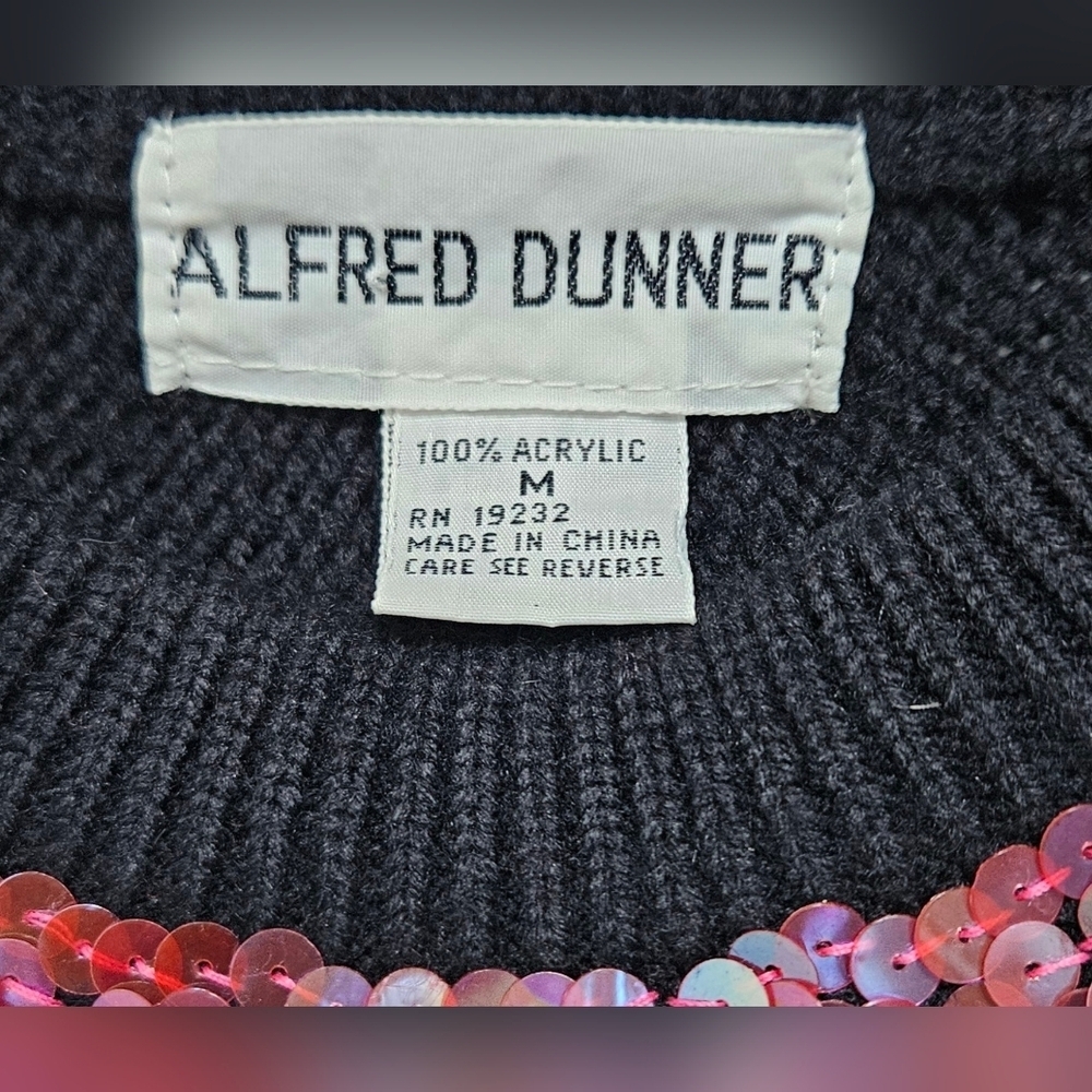 Alfred Dunner Vintage Black Sweater with Colorful Sequin Design. - Picture 7 of 7